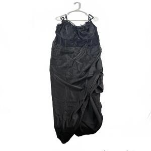 NWT Womens Pretty Little Thing Black Lace Side Slit Midi Dress Sz 20